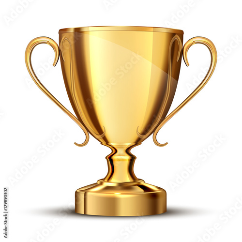gold cup isolated on white background.