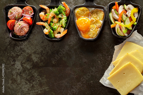 Canvas Print Border of healthy fresh ingredients for raclette