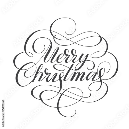 Merry christmas hand drawn lettering