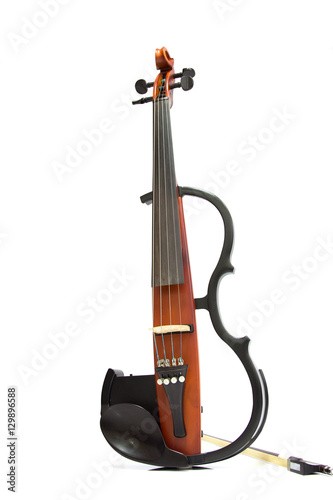 Electric violin isolated photo