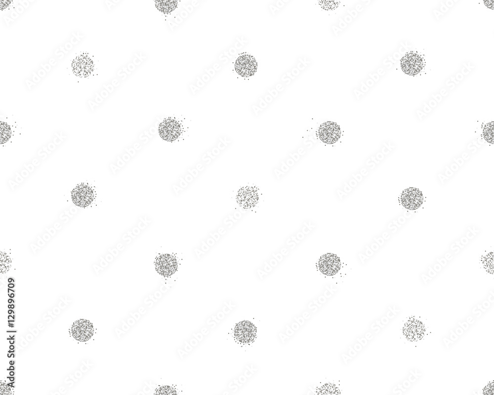 Shiny seamless background with silver glitter dots decoration Stock