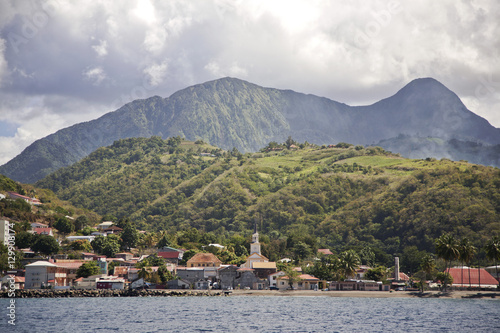 View of Saint-Pierre showing Mount Pelee in background, Fort-de-France, Martinique, Lesser Antilles photo