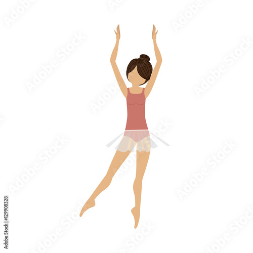 Girl practice ballet icon. Dancer sport person health and balance theme. Isolated design. Vector illustration