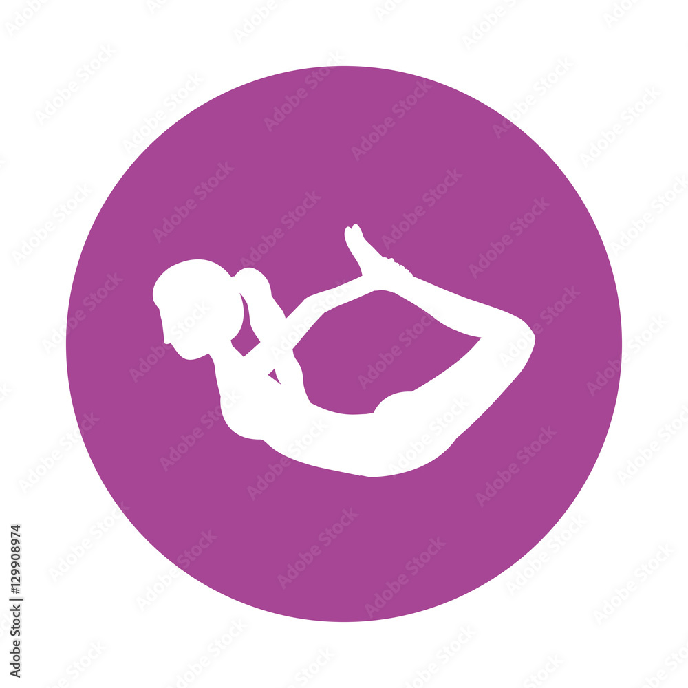 Girl practice stretch icon. Fitness person sport health and balance theme. Isolated design. Vector illustration Girl practice stretch icon. Fitness person sport health and balance theme. Isolated design. Vector illustration