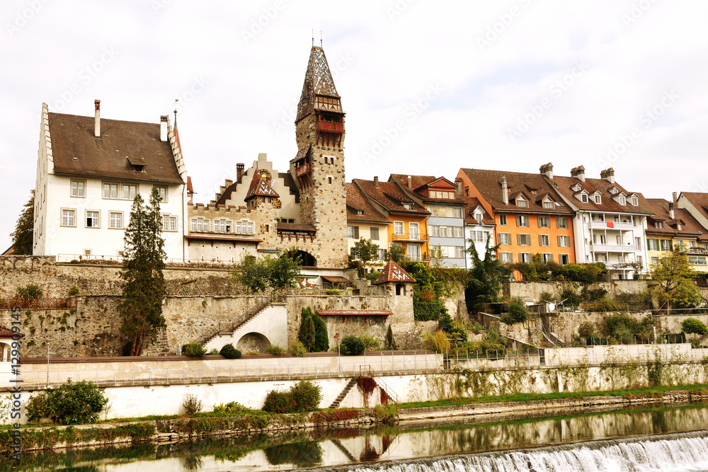 Bremgarten, Switzerland - old town and Reuss river