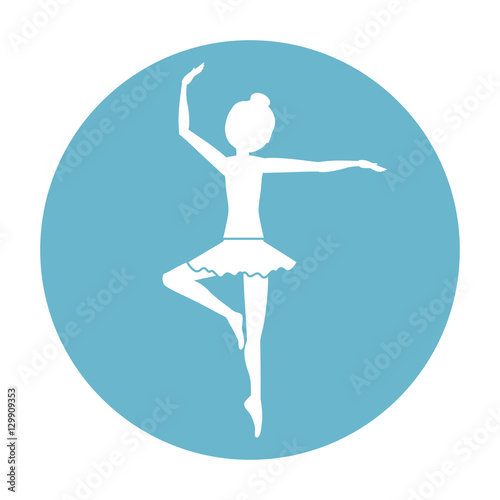 Girl practice ballet icon. Dancer sport person health and balance theme. Isolated design. Vector illustration