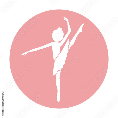 Girl practice ballet icon. Dancer sport person health and balance theme. Isolated design. Vector illustration