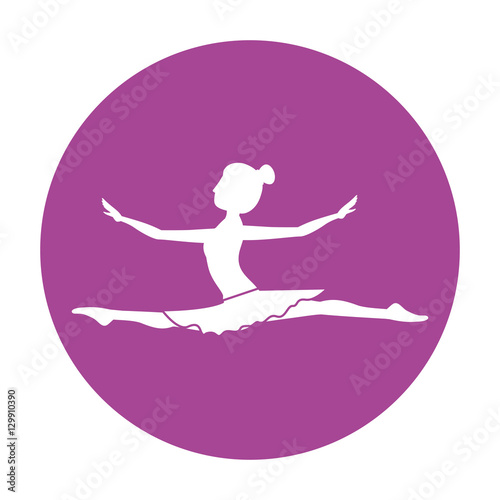 Girl practice ballet icon. Dancer sport person health and balance theme. Isolated design. Vector illustration
