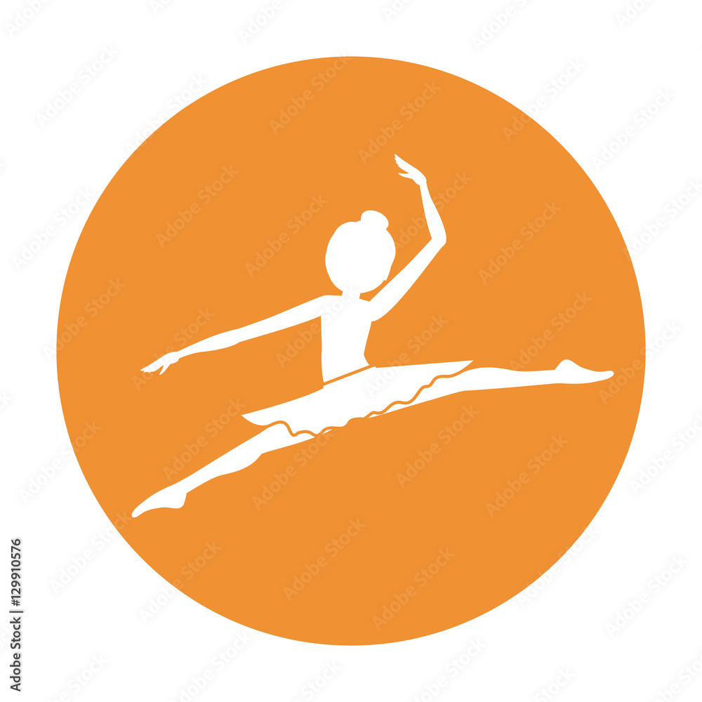 Girl practice ballet icon. Dancer sport person health and balance theme. Isolated design. Vector illustration