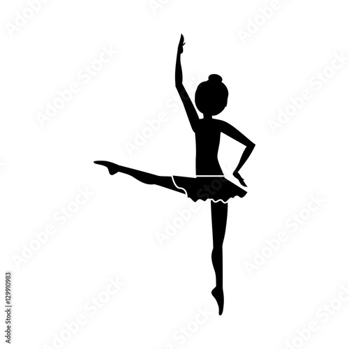 Girl practice ballet icon. Dancer sport person health and balance theme. Isolated design. Vector illustration