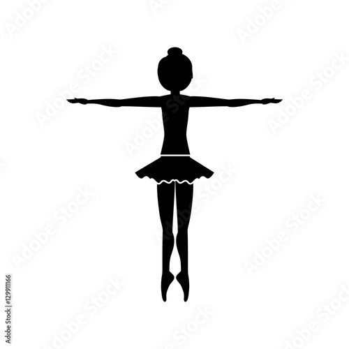 Girl practice ballet icon. Dancer sport person health and balance theme. Isolated design. Vector illustration