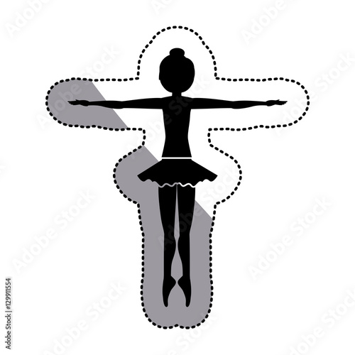 Girl practice ballet icon. Dancer sport person health and balance theme. Isolated design. Vector illustration