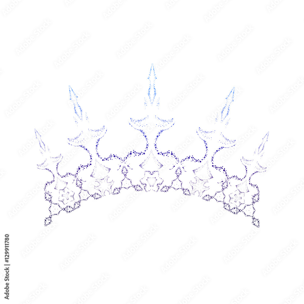 Elegant royal crown. Exquisite ice blue color headwear suitable for snow queen. Vector Illustration Elegant royal crown. Exquisite ice blue color headwear suitable for snow queen. Vector Illustration