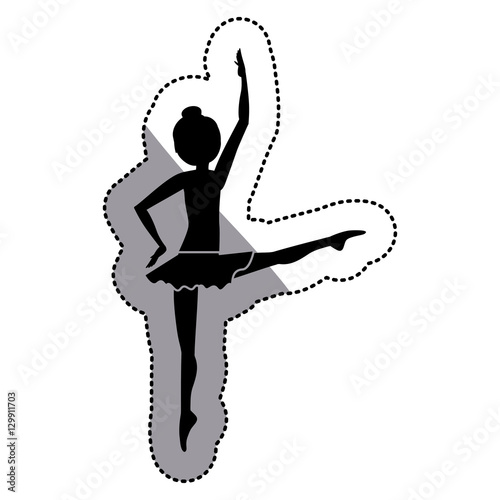 Girl practice ballet icon. Dancer sport person health and balance theme. Isolated design. Vector illustration