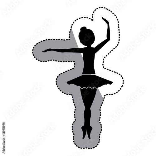 Girl practice ballet icon. Dancer sport person health and balance theme. Isolated design. Vector illustration
