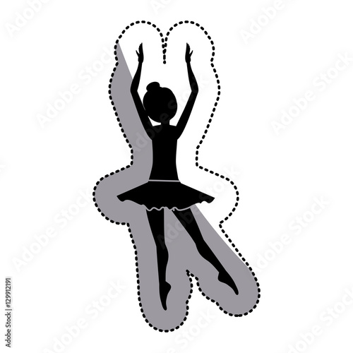 Girl practice ballet icon. Dancer sport person health and balance theme. Isolated design. Vector illustration
