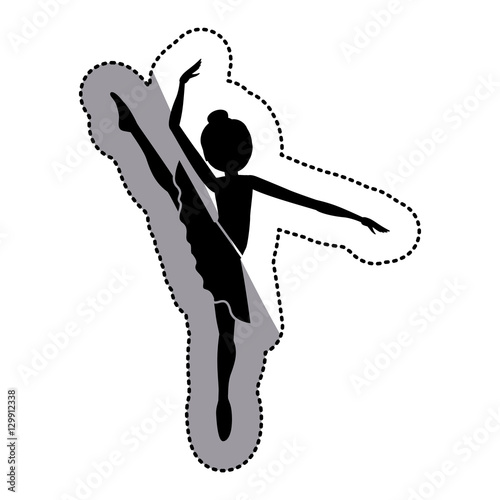 Girl practice ballet icon. Dancer sport person health and balance theme. Isolated design. Vector illustration