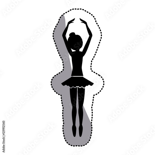 Girl practice ballet icon. Dancer sport person health and balance theme. Isolated design. Vector illustration