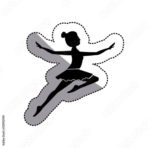 Girl practice ballet icon. Dancer sport person health and balance theme. Isolated design. Vector illustration