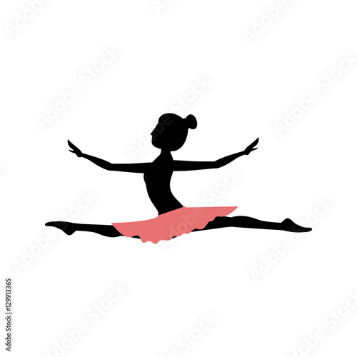 Girl practice ballet icon. Dancer sport person health and balance theme. Isolated design. Vector illustration