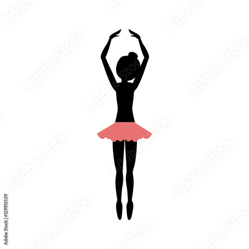 Girl practice ballet icon. Dancer sport person health and balance theme. Isolated design. Vector illustration