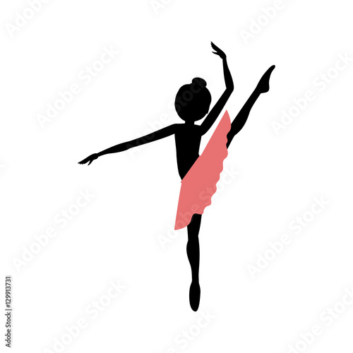 Girl practice ballet icon. Dancer sport person health and balance theme. Isolated design. Vector illustration