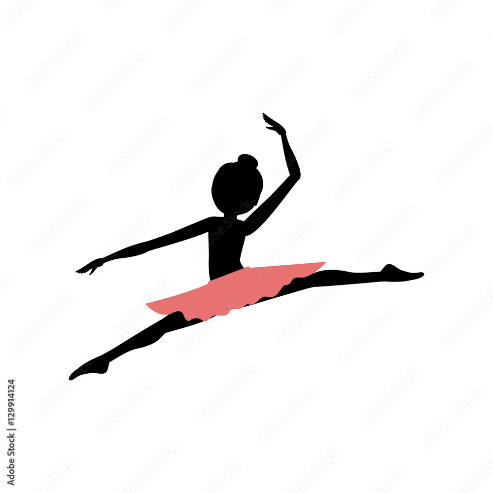 Girl practice ballet icon. Dancer sport person health and balance theme. Isolated design. Vector illustration Girl practice ballet icon. Dancer sport person health and balance theme. Isolated design. Vector illustration