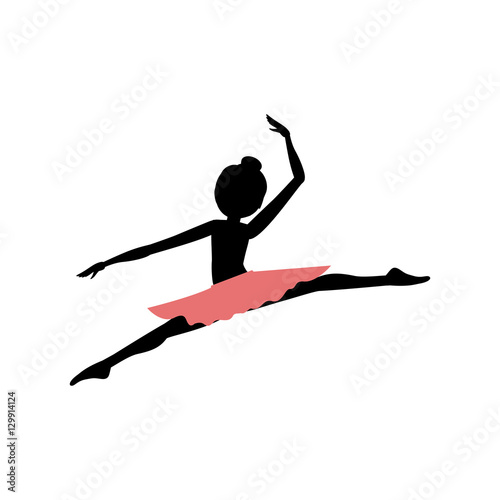 Girl practice ballet icon. Dancer sport person health and balance theme. Isolated design. Vector illustration