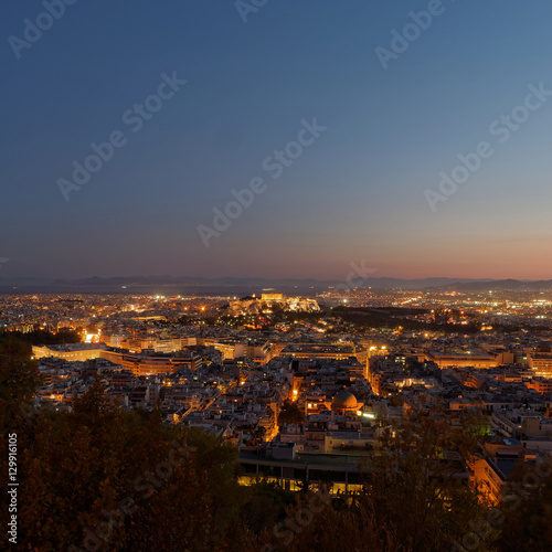 Athens Greece, view in the dusk from the northern part of Acropolis © Dimitrios