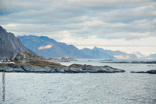 Mountains, ocean. Rocky island in the ocean. © scharfsinn86