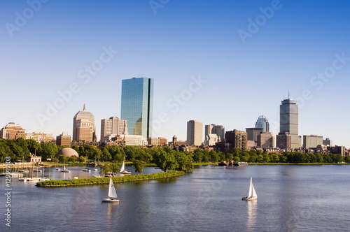 City skyline and Charles River, Boston, Massachusetts, USA photo