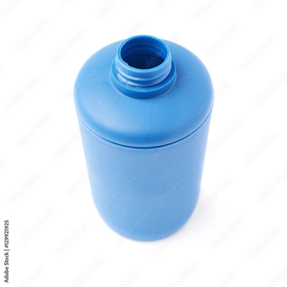 Plastic bottle of liquid soap isolated over the white background