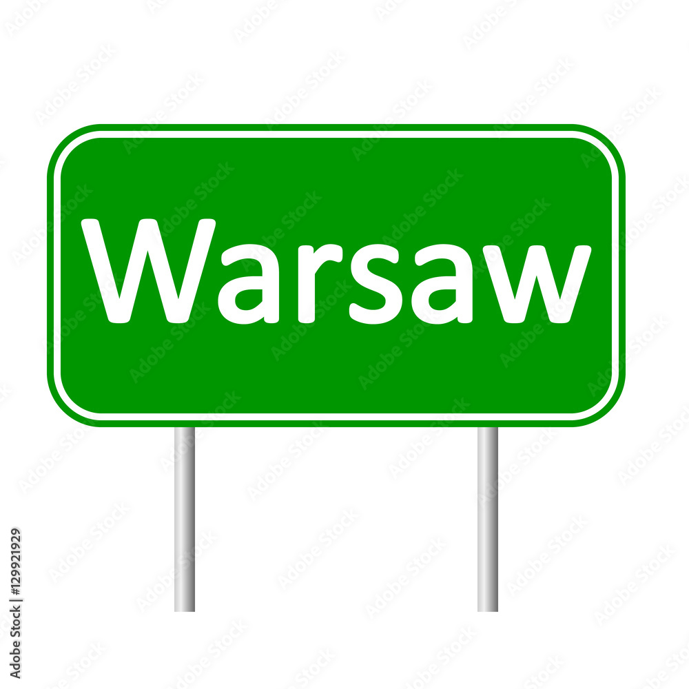 Warsaw road sign. Warsaw road sign.
