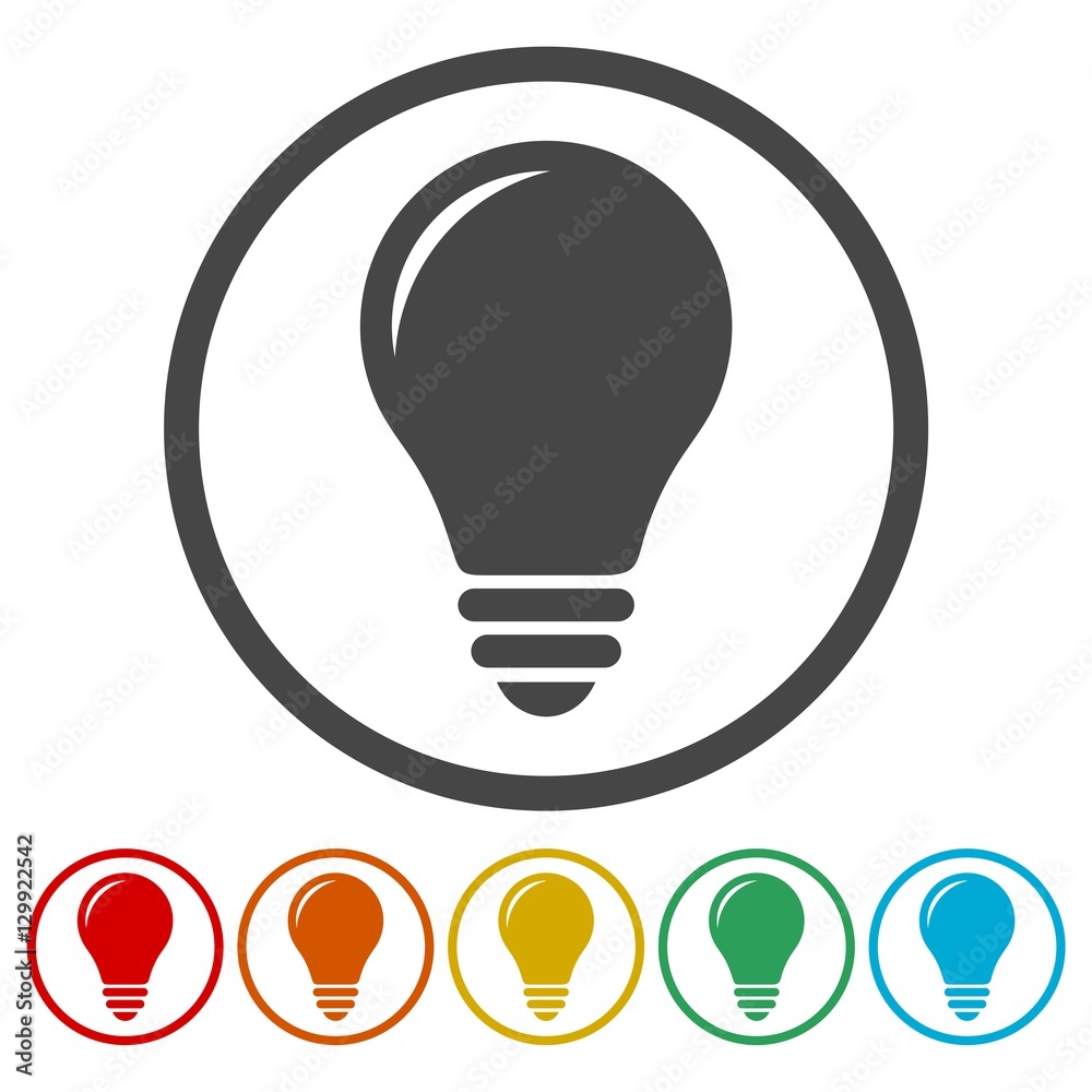 Lamp icon, light bulb icon Lamp icon, light bulb icon