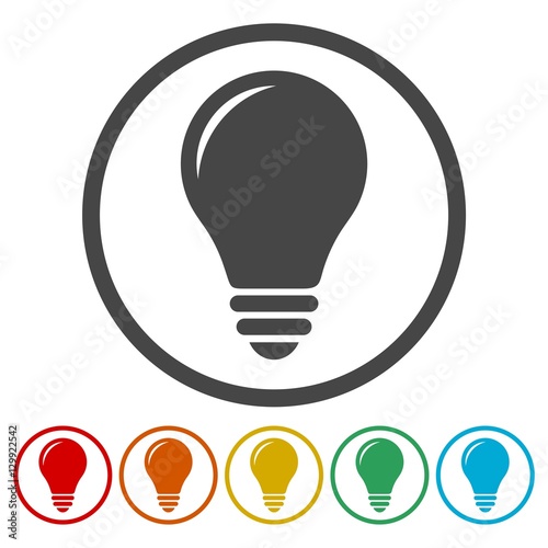 Lamp icon, light bulb icon
