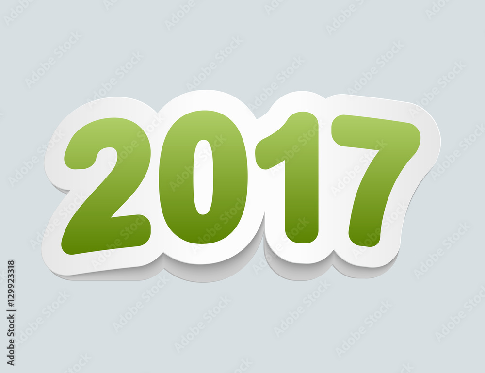 Happy New Year 2017 background. Vector 2017 icon. Curved sign from paper stickers. Happy New Year 2017 background. Vector 2017 icon. Curved sign from paper stickers.