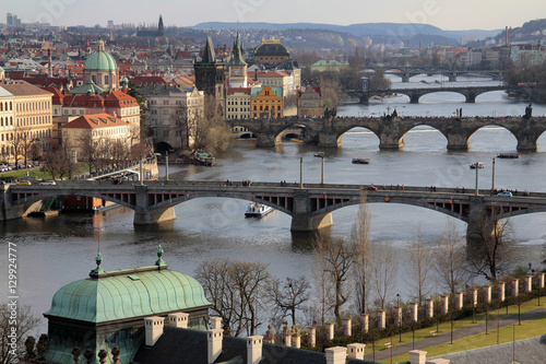 Bridges over the River Vltava, Old Town, Prague, Czech Republic photo