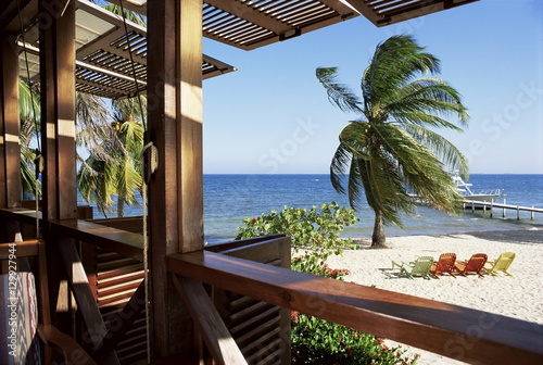 View from restaurant, Rum Point Inn, Placencia, Belize photo