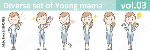 Diverse set of young mama , EPS10 vector format vol.03