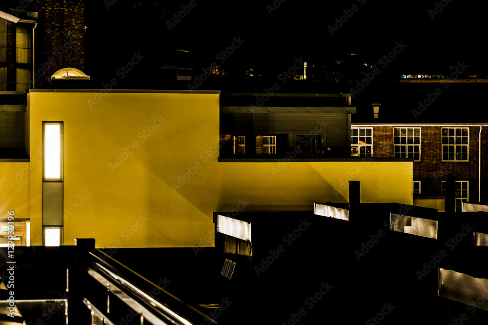 Fotografie Nighttime construction, Ensjø, Oslo, Norway