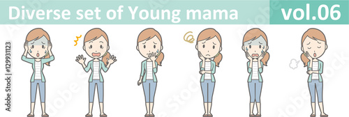Diverse set of young mama , EPS10 vector format vol.06