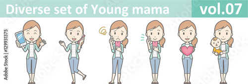 Diverse set of young mama , EPS10 vector format vol.07