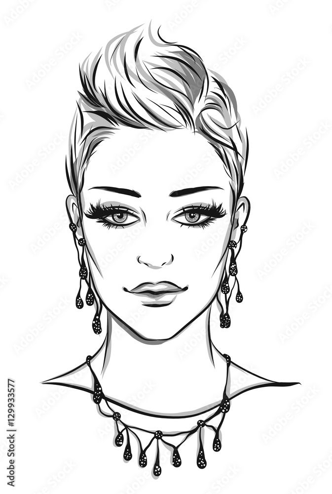 fashion portrait lineart illustration fashion portrait lineart illustration