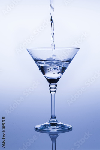 cocktail glass martini sprayed