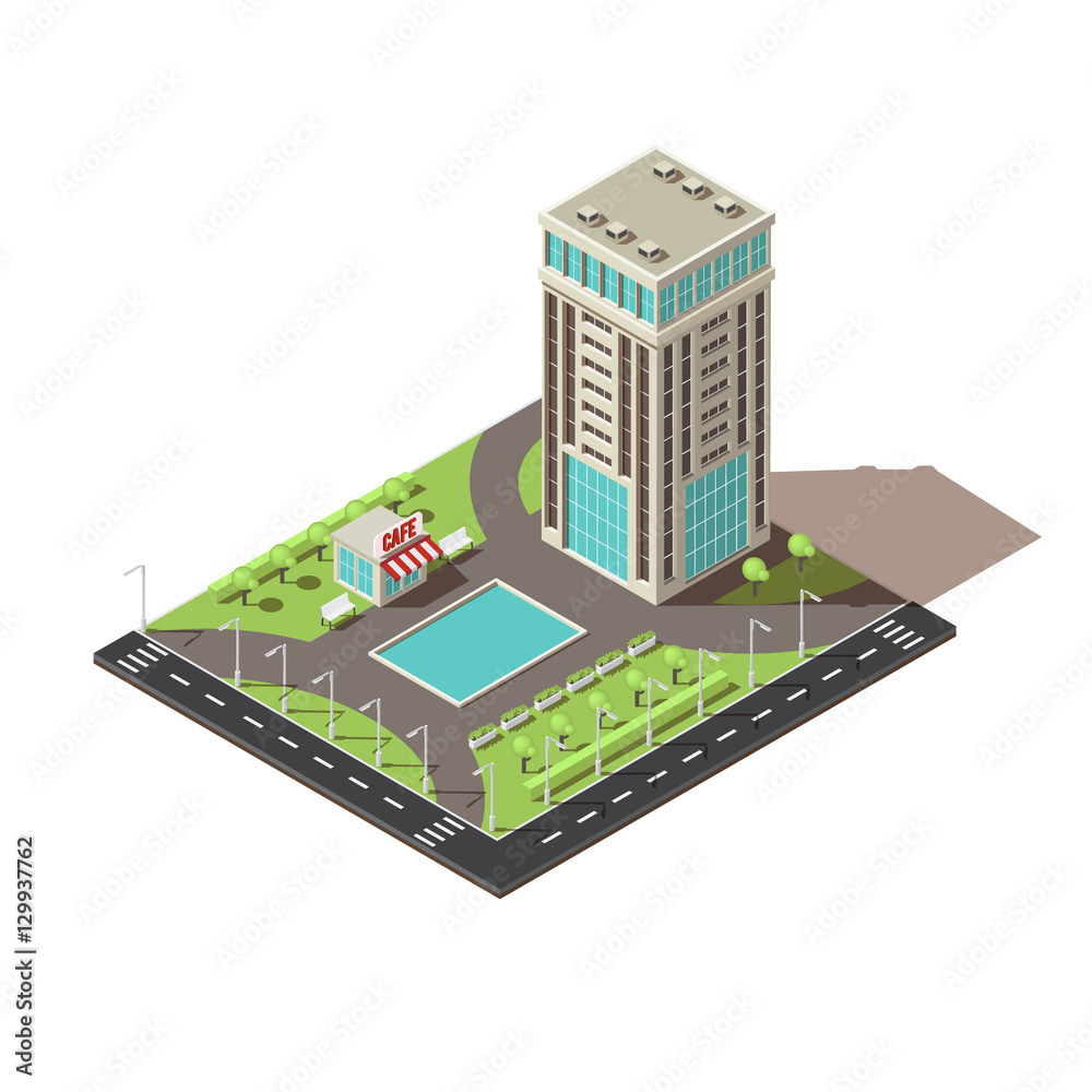 Isometric Office Building Design