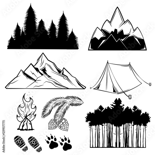 Forest Tattoo Element Set