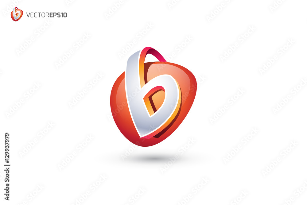 B Logo Abstract Letter B 3D Logo Adobe Stock