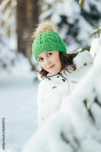 young woman in winter park