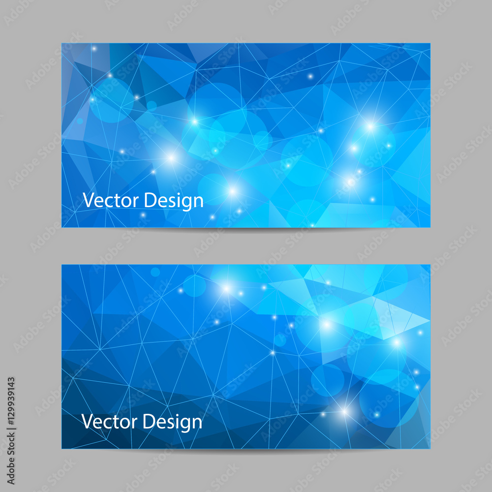 Fototapeta premium Set of vector banners with polygonal background