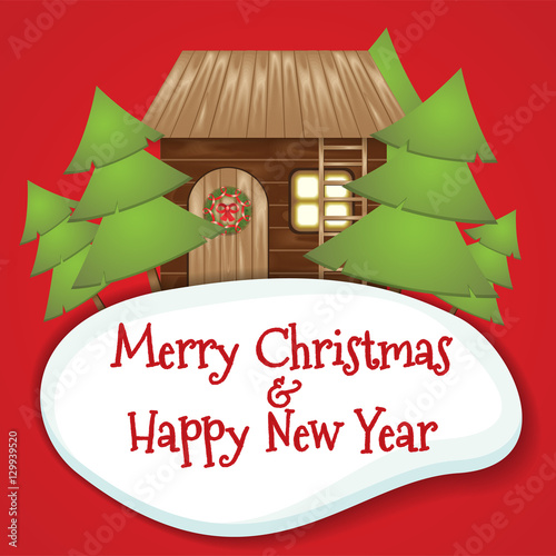 Merry Christmas greeting card.